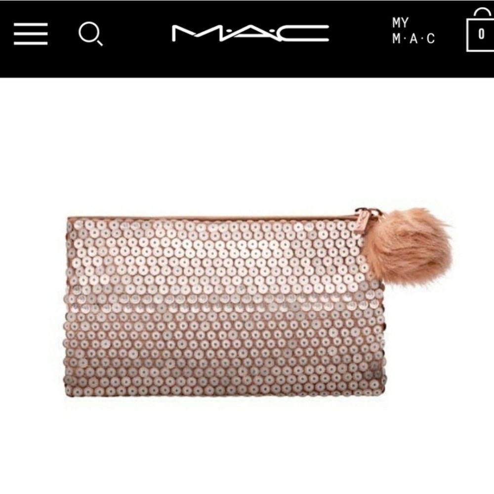 Mac gold sequin makeup bag